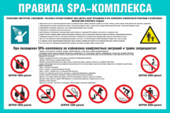 Табличка «Правила SPA комплекса»