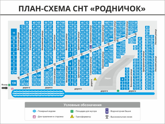 План-схема СНТ